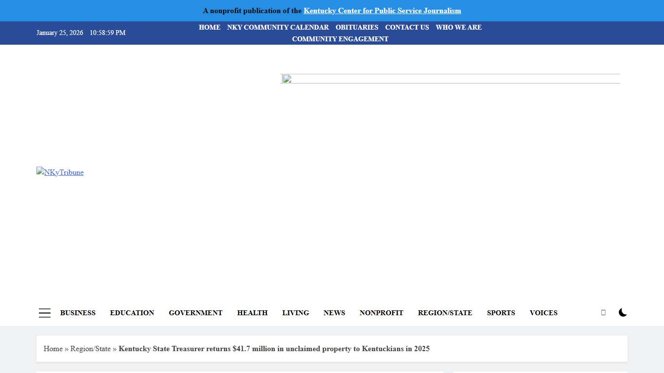 Kentucky State Treasurer returns $41.7 million in unclaimed property to Kentuckians in 2025 - NKyTribune